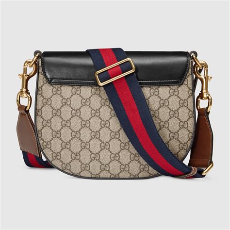 NEW GUCCI Padlock Shoulder Bag GG Supreme Strwb Print 